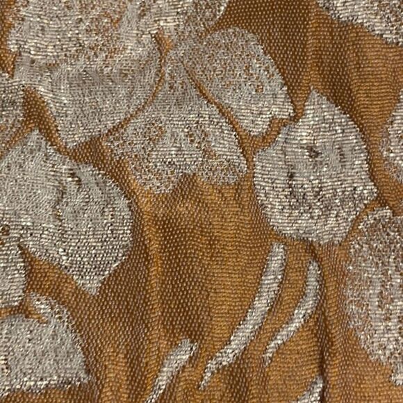 Talbots Pencil Skirt Womens Size 6P Copper Metallic Gold Brocade Cocktail - Picture 3 of 9